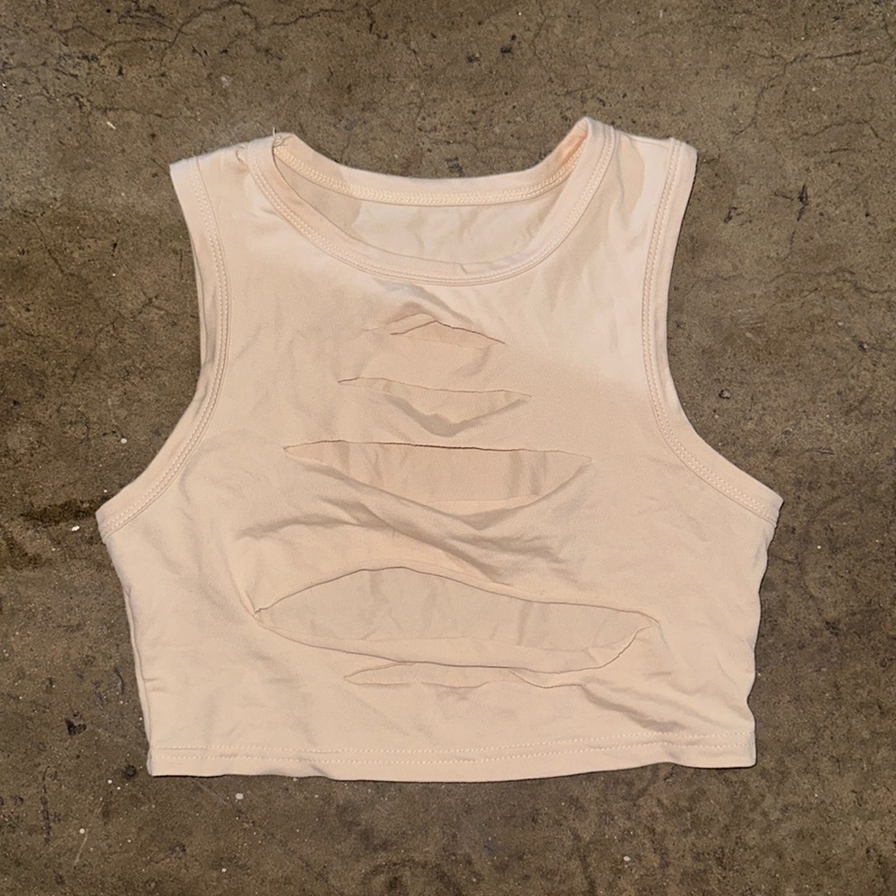 Distressed cropped top